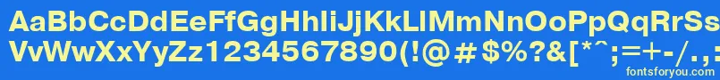 PragmaticaBoldCyrillic Font – Yellow Fonts on Blue Background