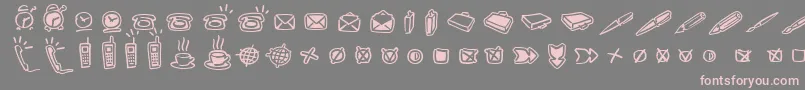 LinotypezigibacksOne-Schriftart – Rosa Schriften auf grauem Hintergrund