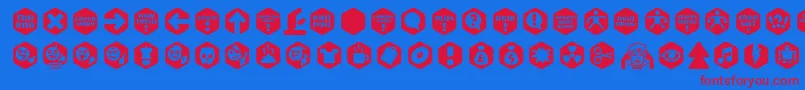 フォントScrotnighexes – 赤い文字の青い背景