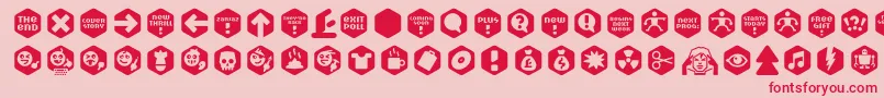 Scrotnighexes Font – Red Fonts on Pink Background