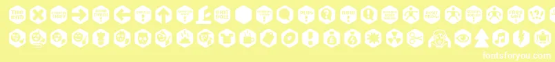 Scrotnighexes Font – White Fonts on Yellow Background
