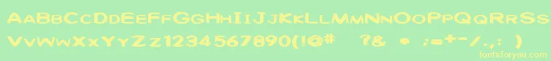 Washable Font – Yellow Fonts on Green Background