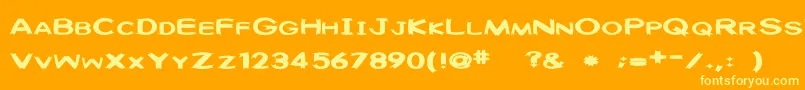 Washable Font – Yellow Fonts on Orange Background