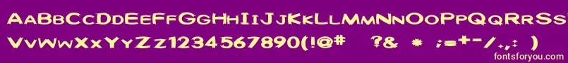 Washable Font – Yellow Fonts on Purple Background