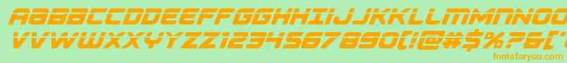Falconpunchlaser-Schriftart – Orangefarbene Schriften auf grünem Hintergrund