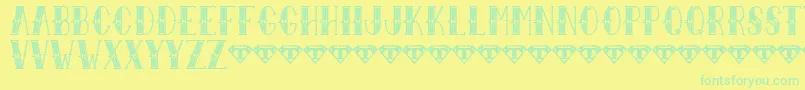 フォントSailorLarryExtraFancy – 黄色い背景に緑の文字