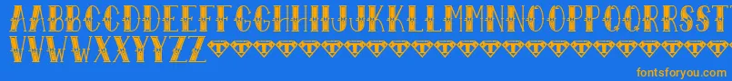 Czcionka SailorLarryExtraFancy – pomarańczowe czcionki na niebieskim tle