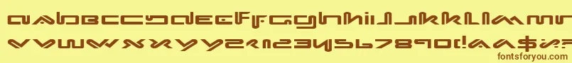 フォントXephyrExpanded – 茶色の文字が黄色の背景にあります。