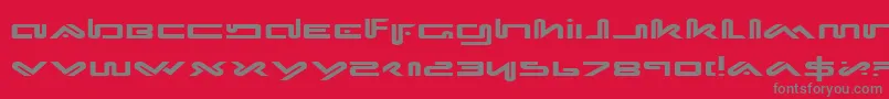 Fonte XephyrExpanded – fontes cinzas em um fundo vermelho