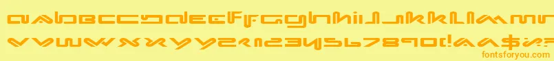 XephyrExpanded Font – Orange Fonts on Yellow Background