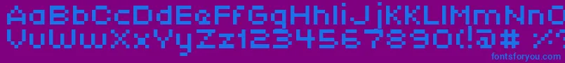 XpaiderPixelExplosion01 Font – Blue Fonts on Purple Background