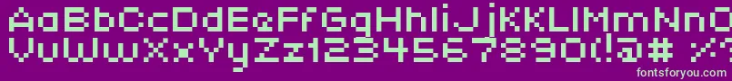XpaiderPixelExplosion01 Font – Green Fonts on Purple Background