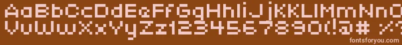 XpaiderPixelExplosion01 Font – Pink Fonts on Brown Background