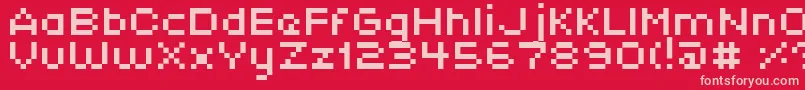 XpaiderPixelExplosion01 Font – Pink Fonts on Red Background