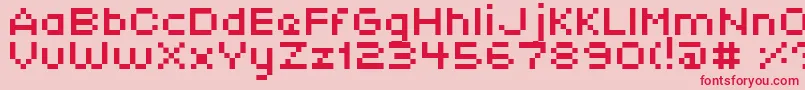XpaiderPixelExplosion01 Font – Red Fonts on Pink Background