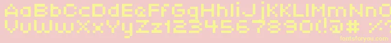 XpaiderPixelExplosion01 Font – Yellow Fonts on Pink Background