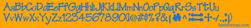 FeltRegularTtnorm Font – Blue Fonts on Orange Background