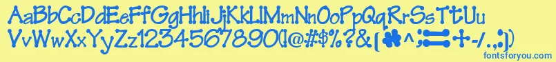 FeltRegularTtnorm Font – Blue Fonts on Yellow Background
