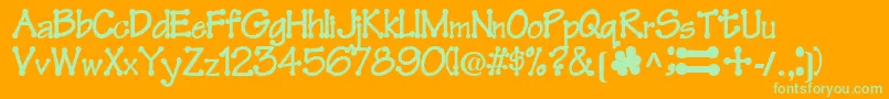 FeltRegularTtnorm Font – Green Fonts on Orange Background