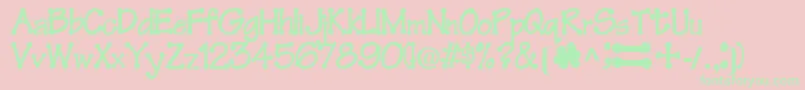 FeltRegularTtnorm Font – Green Fonts on Pink Background