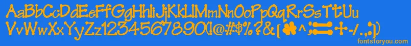 FeltRegularTtnorm Font – Orange Fonts on Blue Background