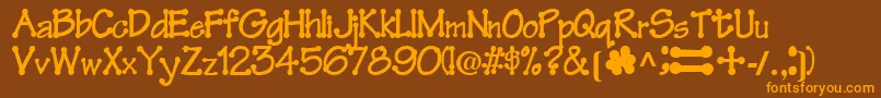 FeltRegularTtnorm Font – Orange Fonts on Brown Background