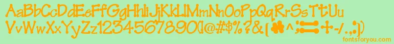 FeltRegularTtnorm Font – Orange Fonts on Green Background