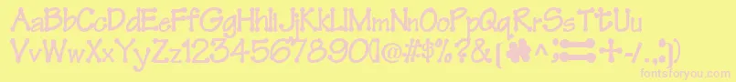 Шрифт FeltRegularTtnorm – розовые шрифты на жёлтом фоне