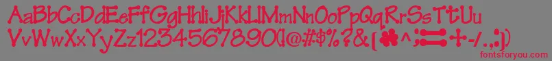 FeltRegularTtnorm Font – Red Fonts on Gray Background