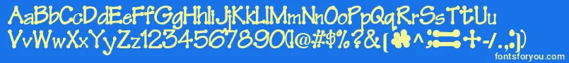 FeltRegularTtnorm Font – Yellow Fonts on Blue Background