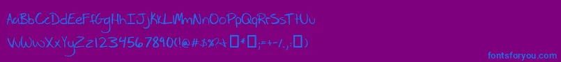 RareblairRegular Font – Blue Fonts on Purple Background