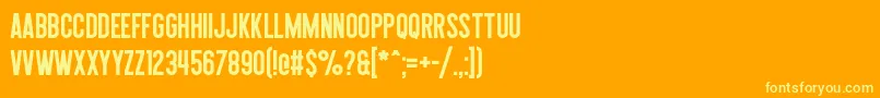QueenOfClubs-fontti – keltaiset fontit oranssilla taustalla