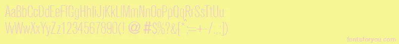 A750SansCdLightRegular Font – Pink Fonts on Yellow Background