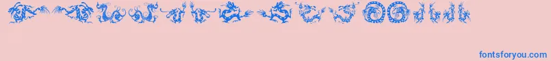 HffChineseDragon Font – Blue Fonts on Pink Background