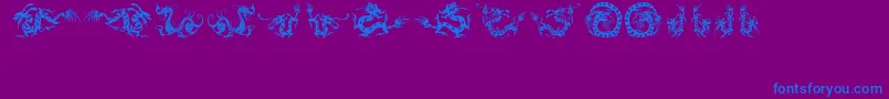 HffChineseDragon Font – Blue Fonts on Purple Background