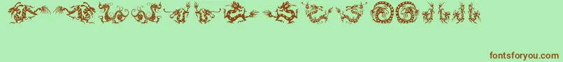 HffChineseDragon Font – Brown Fonts on Green Background