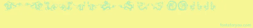 HffChineseDragon-Schriftart – Grüne Schriften auf gelbem Hintergrund