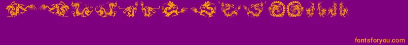 HffChineseDragon Font – Orange Fonts on Purple Background