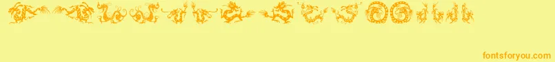 Fonte HffChineseDragon – fontes laranjas em um fundo amarelo