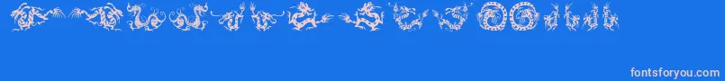 HffChineseDragon-Schriftart – Rosa Schriften auf blauem Hintergrund