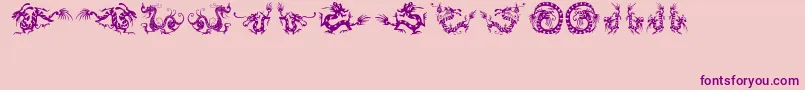 HffChineseDragon-Schriftart – Violette Schriften auf rosa Hintergrund