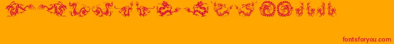 フォントHffChineseDragon – オレンジの背景に赤い文字