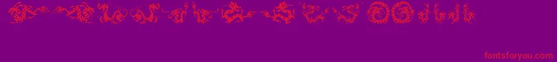 HffChineseDragon Font – Red Fonts on Purple Background