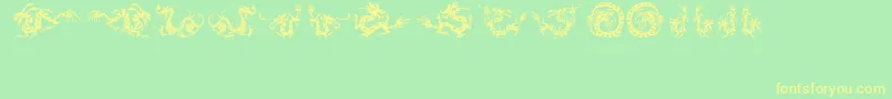 HffChineseDragon Font – Yellow Fonts on Green Background