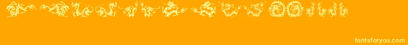 HffChineseDragon Font – Yellow Fonts on Orange Background