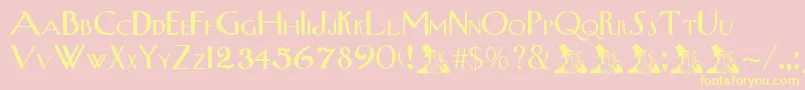 Weitere Informationen zur WestsideMedium-Schriftart WestsideMedium-Schriftart – Gelbe Schriften auf rosa Hintergrund