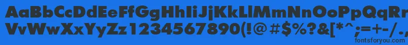 FuturisxcttBold Font – Black Fonts on Blue Background