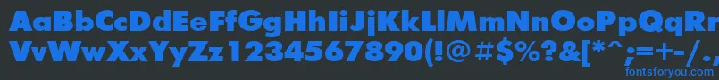 Шрифт FuturisxcttBold – синие шрифты на чёрном фоне