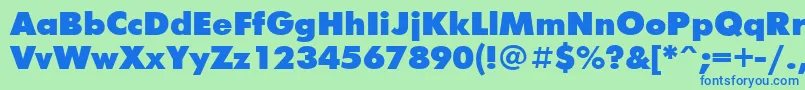 フォントFuturisxcttBold – 青い文字は緑の背景です。