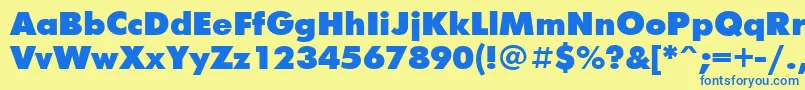 FuturisxcttBold Font – Blue Fonts on Yellow Background